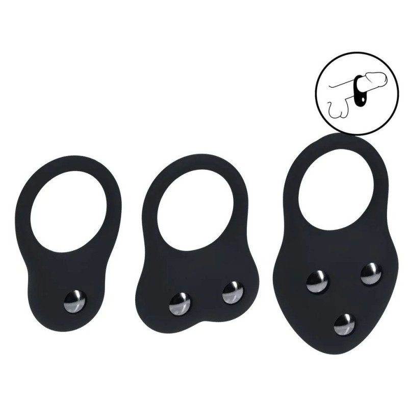 Levelz Lot de 3 Cockrings Training Ring 40-110gr